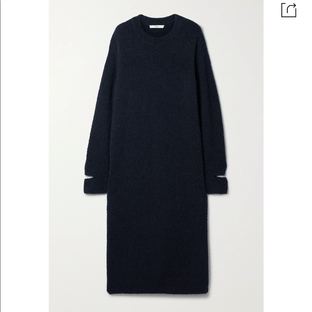 Tibi blue bouclé dress with thumb slits, XXS